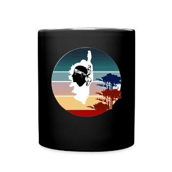 Corsica Insel mit Bäumen Landkarte Korsika Pirat - Tasse einfarbig - Schwarz - Vorne