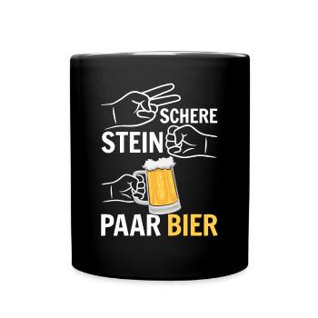 Schere, Stein, Paar, Bier - das perfekte Outfit - Tasse einfarbig - Schwarz - Vorne