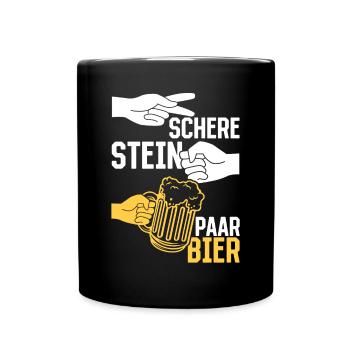 Schere, Stein, Paar, Bier - das perfekte Outfit - Tasse einfarbig - Schwarz - Vorne