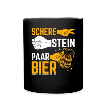 Schere, Stein, Paar, Bier - das perfekte Outfit - Tasse einfarbig - Schwarz - Vorne