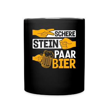 Schere, Stein, Paar, Bier - das perfekte Outfit - Tasse einfarbig - Schwarz - Vorne