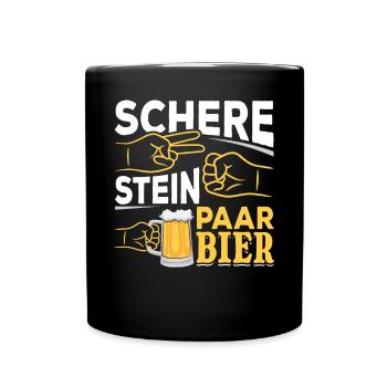 Schere, Stein, Paar, Bier - das perfekte Outfit - Tasse einfarbig - Schwarz - Vorne