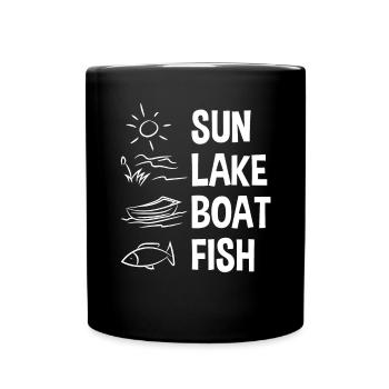 Pêche - Mug uni - noir - Devant