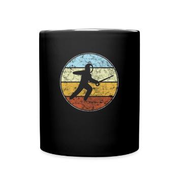 Fechten Retro - Tasse einfarbig - Schwarz - Vorne