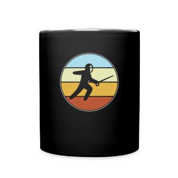 Fechten Retro - Tasse einfarbig - Schwarz - Vorne