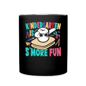 Les enfants dabbing guimauve Camping Kindergarten est S - Mug uni - noir - Devant