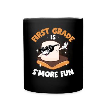 First Grade Is Smore Fun Camping Dabbing Marshmall - Tasse einfarbig - Schwarz - Vorne