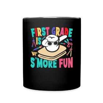Kids Camping Dabbing Marshmallow First Grade Is Sm - Tasse einfarbig - Schwarz - Vorne