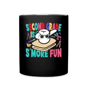 Second Grade Is Smore Fun Camping Dabbing Marshmal - Tasse einfarbig - Schwarz - Vorne