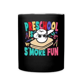 Preschool Is Smore Fun Camping Kids Dabbing Marshm - Tasse einfarbig - Schwarz - Vorne