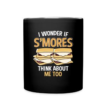 Dabbing Marshmallow I Wonder If Smores Think About - Tasse einfarbig - Schwarz - Vorne