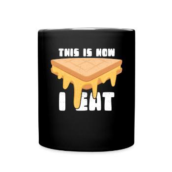 Grillkäse gegrillter Käse | Käseliebhaber Geschenk - Tasse einfarbig - Schwarz - Vorne