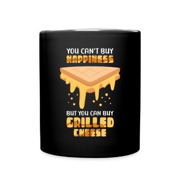 Grillkäse gegrillter Käse Käseliebhaber Geschenk - Tasse einfarbig - Schwarz - Vorne
