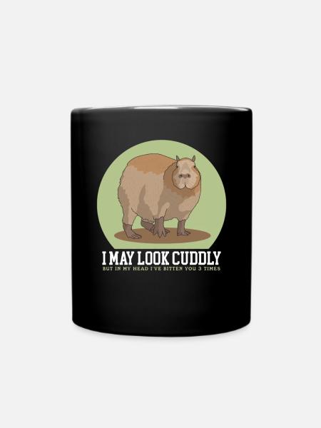 Capybara Capybaras Wasserschwein Geschenk - Tasse einfarbig - Schwarz