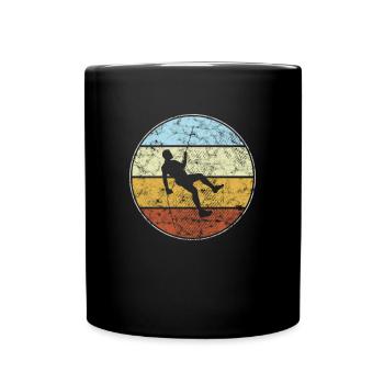 Klettern Retro - Tasse einfarbig - Schwarz - Vorne