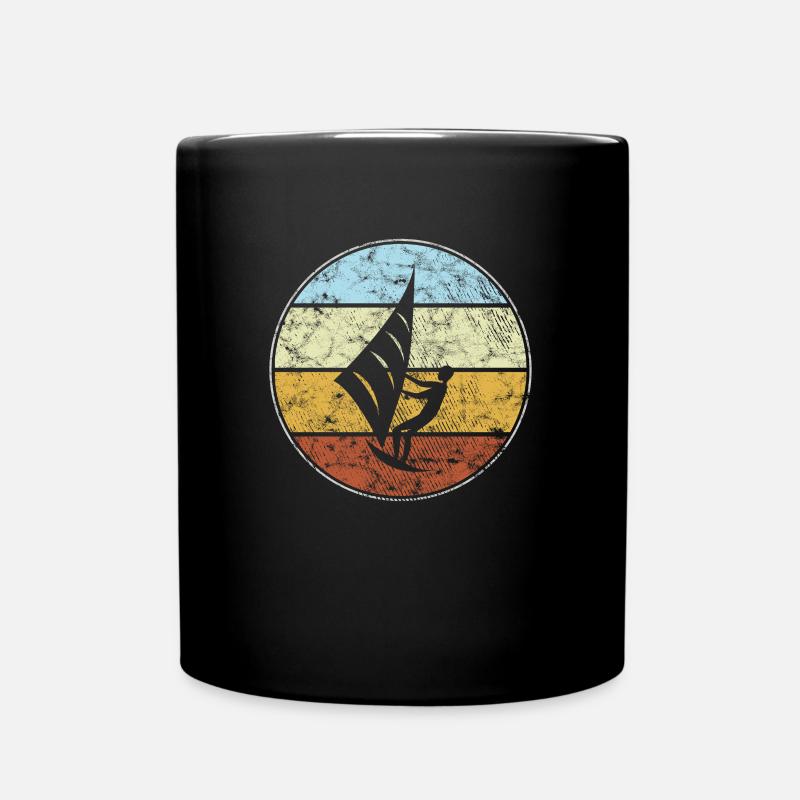 kite surfing retro - Tasse einfarbig - Schwarz