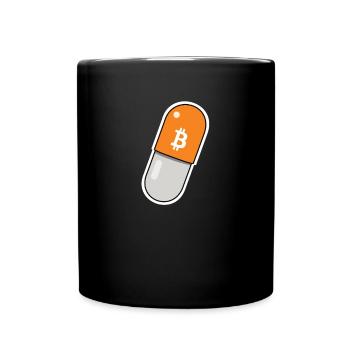 Orange Pill - Bitcoin, Bitcoiner Geschenkidee - Tasse einfarbig - Schwarz - Vorne