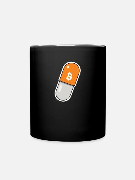 Orange Pill - Bitcoin, Bitcoiner Geschenkidee - Tasse einfarbig - Schwarz