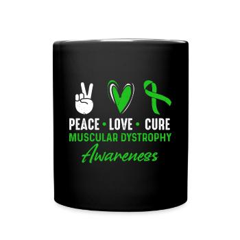 Paix, Amour, Guérison, Dystrophie musculaire, Conscience - Mug uni - noir - Devant