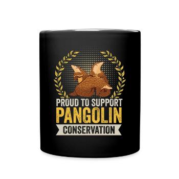 Support Pangolin Conservation Pangolins - Full Colour Mug - black - Front