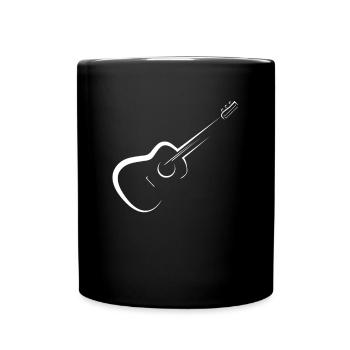 Gitarre Silhouette - Tasse einfarbig - Schwarz - Vorne