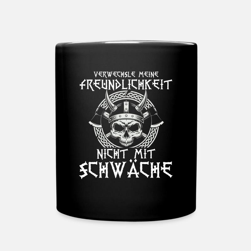 Valhalla kindness weakness - Full Colour Mug - black