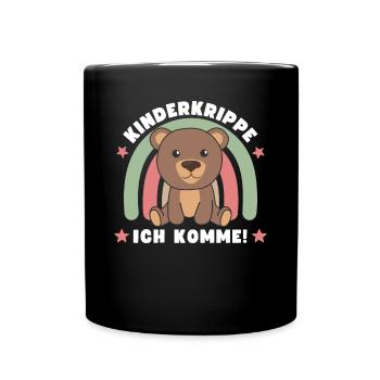 Kinderkrippe Ich Komme! Bär - Tasse einfarbig - Schwarz - Vorne