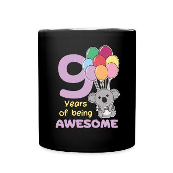 Koala pour les enfants de 9 ans de neuf ans - Mug uni - noir - Devant