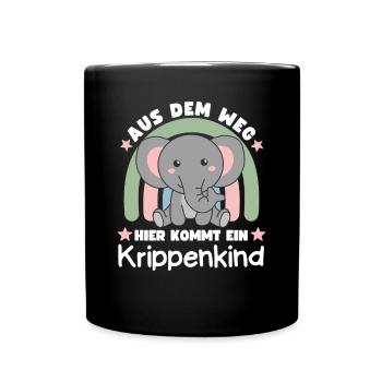 Aus Dem Weg Hier Kommt Ein Krippenkind - Tasse einfarbig - Schwarz - Vorne