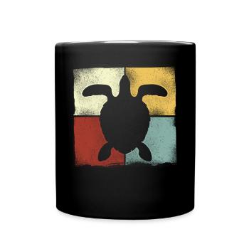Sea Turtle Tortoise Retro Vintage - Mug uni - noir - Devant