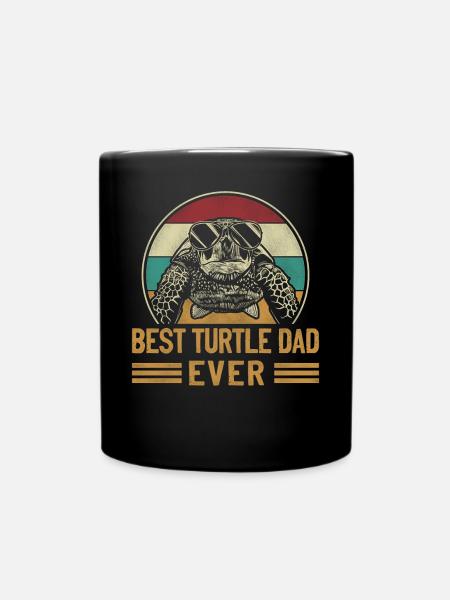 Sea Turtle Tortoise Dad Retro - Tasse einfarbig - Schwarz