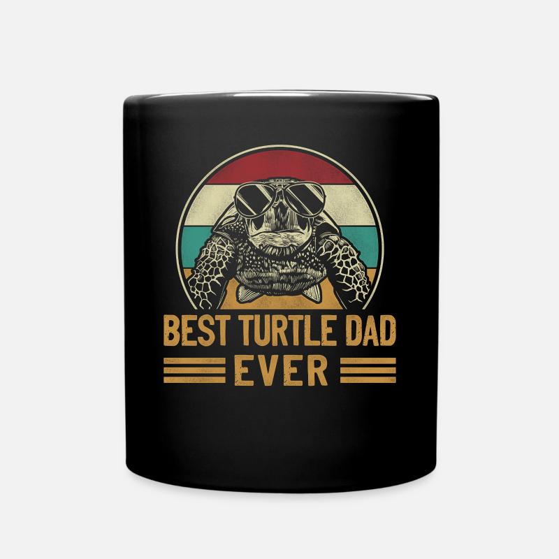 Sea Turtle Tortoise Dad Retro - Tasse einfarbig - Schwarz