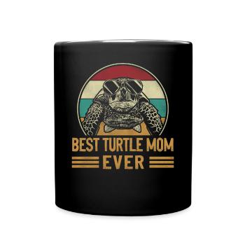Tortue de mer Tortue Maman Rétro - Mug uni - noir - Devant