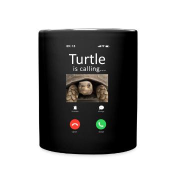 Sea Turtle Tortoise Phone Display - Full Colour Mug - black - Front