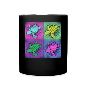 Sea Turtle Tortoise Retro Vintage - Mug uni - noir - Devant