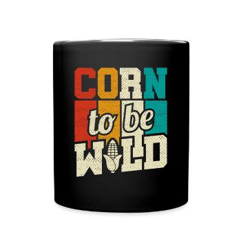 Retro Corn To Be Wild - Corn Farmer Farmer - Full Colour Mug - black - Front