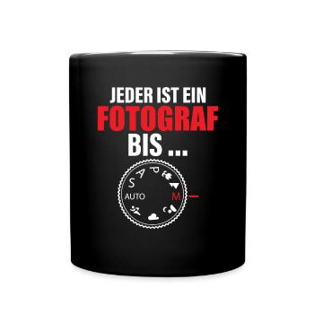 Fotograf Foto Kamera - Tasse einfarbig - Schwarz - Vorne
