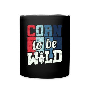 Retro Corn To Be Wild - Corn Farmer Farmer - Full Colour Mug - black - Front