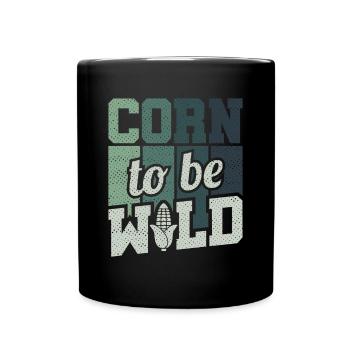 Retro Corn To Be Wild - Corn Farmer Farmer - Full Colour Mug - black - Front