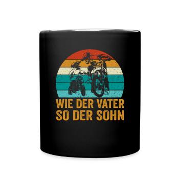 Wie der Vater so der Sohn Motocross - Tasse einfarbig - Schwarz - Vorne