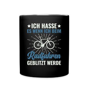 Ich hasse es beim Radfahren geblitzt zu werden - - Tasse einfarbig - Schwarz - Vorne