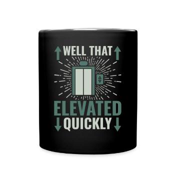 Elevator Mechanic - Aufzug Fahrstuhl Aufzugmonteur - Full Colour Mug - black - Front