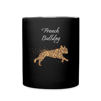 French Bulldog Französische Bulldogge Frenchie - Tasse einfarbig - Schwarz - Vorne