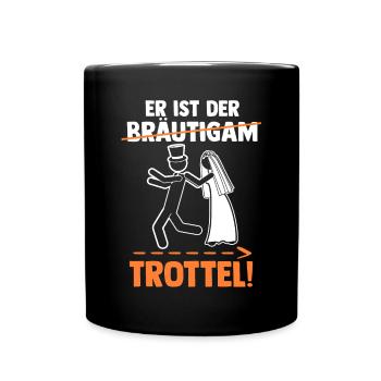 Bräutigam Hochzeit Heiraten Junggesellenabschied - Tasse einfarbig - Schwarz - Vorne