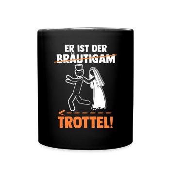 Bräutigam Hochzeit Heiraten Junggesellenabschied - Tasse einfarbig - Schwarz - Vorne