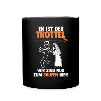 Bräutigam Hochzeit Heiraten Junggesellenabschied - Tasse einfarbig - Schwarz - Vorne