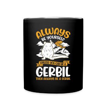 Gerbil Gift Racing Rat Gerbil - Full Colour Mug - black - Front