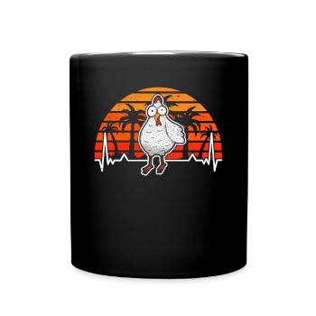 Poulets Heartbeat Chicken Farmer - Mug uni - noir - Devant
