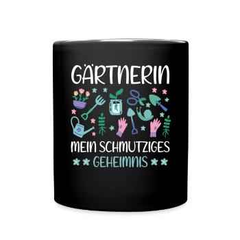 Lustige Garten Sprüche Frauen Gärtnerin - Tasse einfarbig - Schwarz - Vorne
