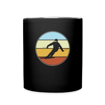 Ski rétro - Mug uni - noir - Devant